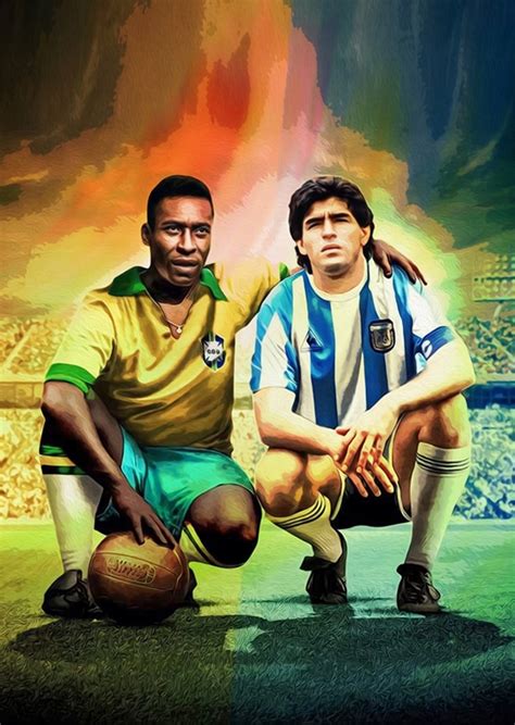 Maradona und Pele Pop Art Poster von LOWO IJO | Printler