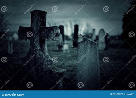 Cemetery night stock photo. Image of fantasy, ancient - 52161370