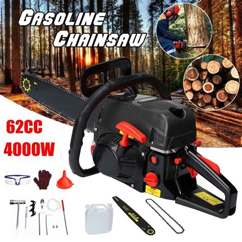 Professional Chainsaw 20" 4200W Bar Gas Gasoline Powered Chainsaw 62cc ...