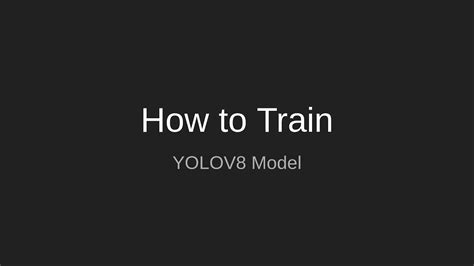 Session 2 - How to train a YOLOV8 model on a custom dataset - YouTube