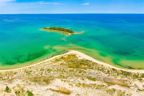 Fisherman's Island State Park near Charlevoix Aerial Photo from SE ...