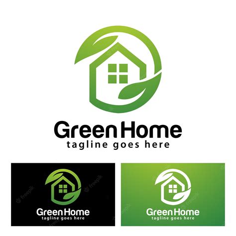 Premium Vector | Green home logo design template