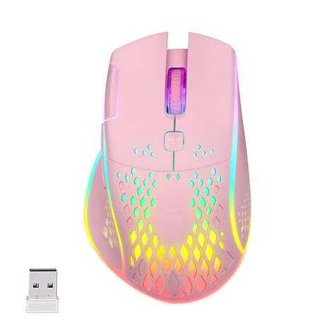 VEGCOO Wireless Gaming Mouse, Silent Click Mouse with Double-Click Key and Colorful LED Lights ...