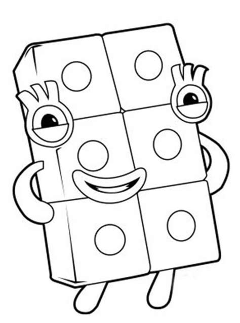 Kids-n-fun.com | Coloring page Numberblocks 6