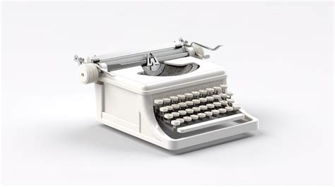 Premium AI Image | A white typewriter with a silver handle and a white ...