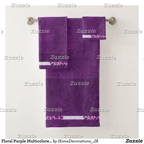 Floral Purple Multicolored Towel Set | Floral bath towels, Floral bath, Bath towels