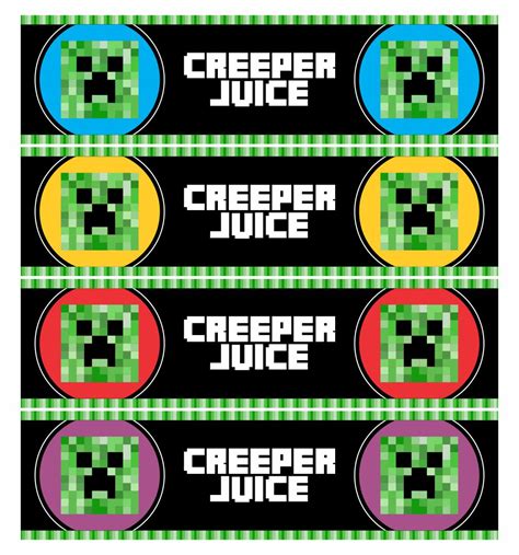 Minecraft Water Bottle Label Free Printable - ProjectOpenLetter.com