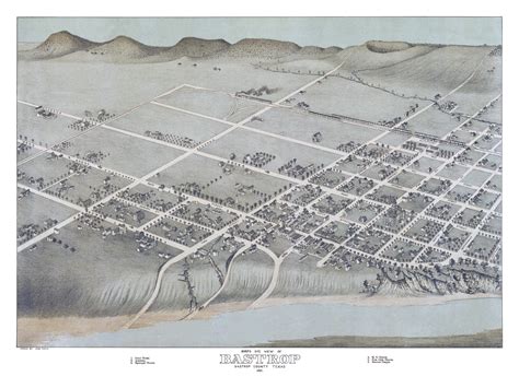 Beautifully restored map of Bastrop, Texas from 1887 - KNOWOL