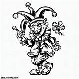 Jester Is A Popular Mardi Gras Character Coloring Page  For sketch template