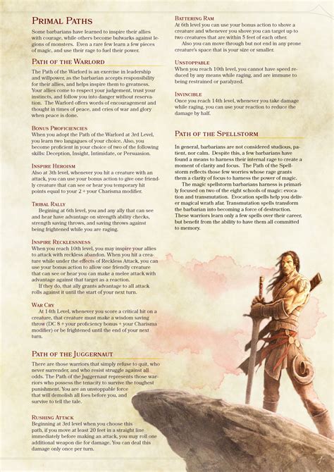 DnD 5e Homebrew — Barbarian, Fighter, Monk and Rogue subclasses by...