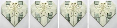 Decorative Money Origami Heart: Video Tutorial and Picture Instructions