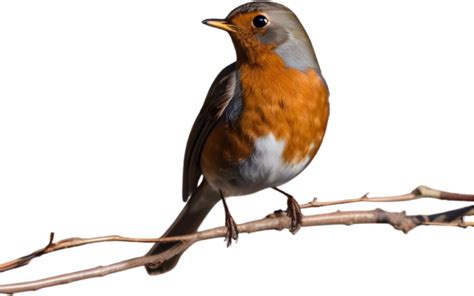 AI generated Cute robin perched on a branch. Ai-Generated. 35194086 PNG