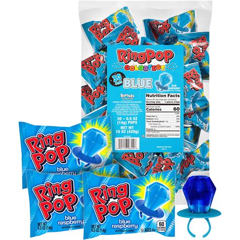 Ring Pop Individually Wrapped Blue Raspberry Party Pack – 30 Count Christmas Blue Raspberry ...