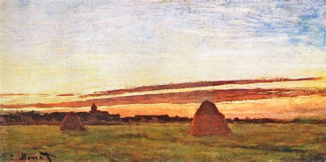 Haystacks at Chailly at Sunrise (1865) by Claude Monet – Artchive