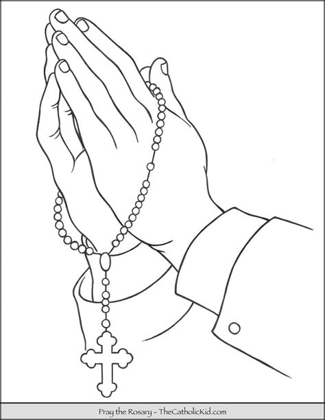 Kids Praying Hands With Rosary