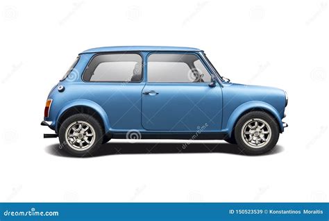 Classic Light Blue Mini Cooper Isolated on White Stock Image - Image of hatchback, color: 150523539