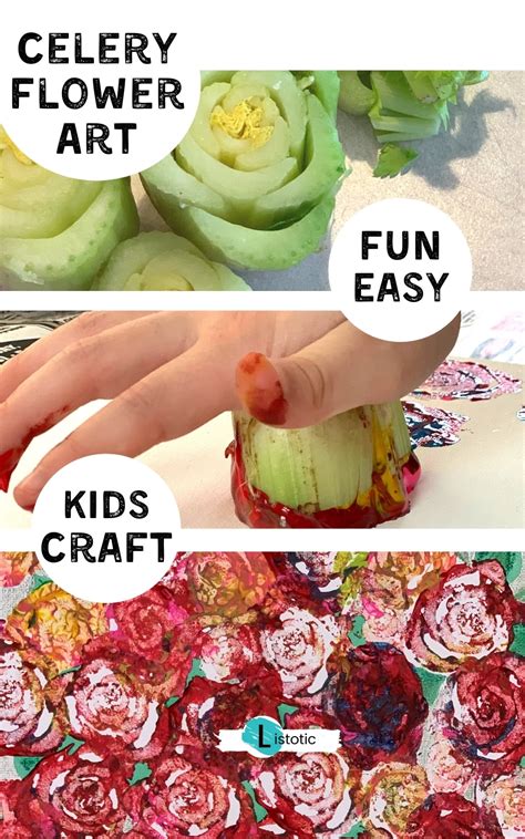 Celery flower Art For Kids ⋆ Listotic ⋆ Creative Craft Idea For Kids