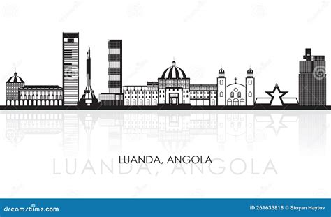 Luanda Angola City Skyline With Gray Buildings Isolated On White ...