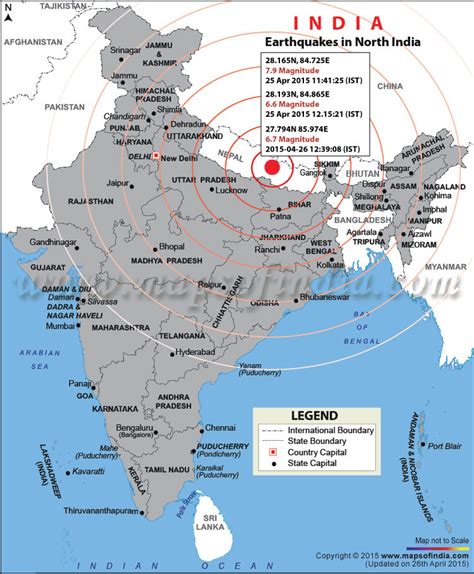 Areas Affected by Earthquake in India | Map in News