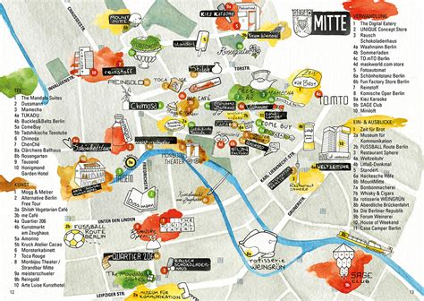 Illustrated Map of the Berlin District of Mitte, Sara Contini-Frank