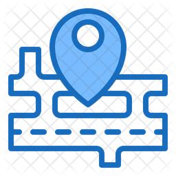 Road Map Icon - Download in Colored Outline Style