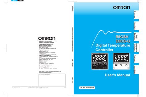 Omron E5CSV / E5CS-U Temperature Controller User's manual | Manualzz