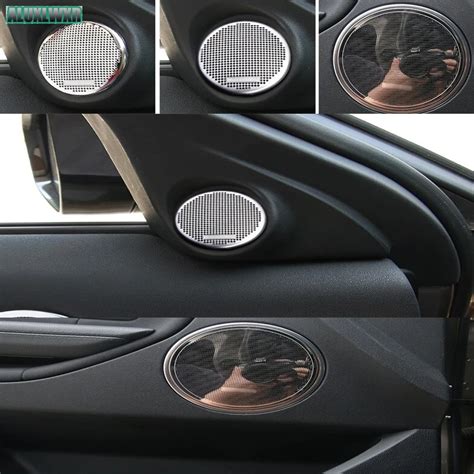 car Accessories For Land Rover Range Rover Evoque 2015 2017 Matte Interior Door Speaker Frame ...