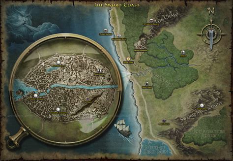 The Sword Coast Map for Neverwinter