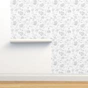 White Floral Wallpaper | Spoonflower