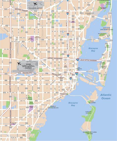 The Map Of Miami Florida - Printable Maps