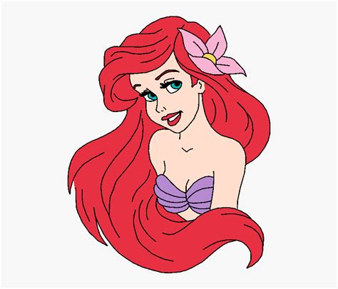 Princess Ariel Drawing Face, HD Png Download , Transparent Png Image ...