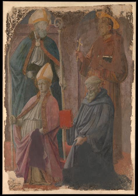 Fra Filippo Lippi | Saints Augustine and Francis, a Bishop Saint, and Saint Benedict | The ...