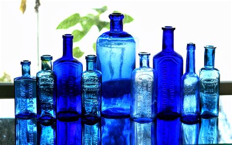 Utah Antique Bottle Cliche: Blue Western Glass Bottles