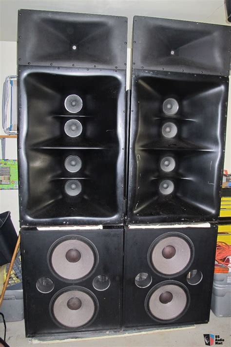 JBL Speaker System. (2) JBL 4632 Mid range and horn speakers, (2) 4639 ...