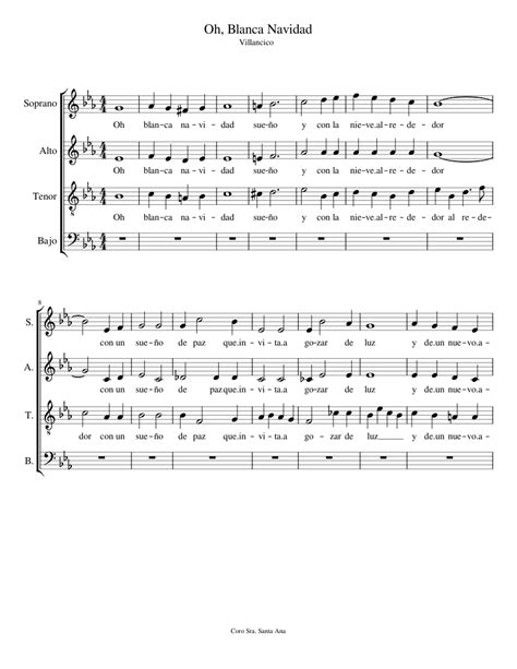 Blanca Navidad - Luis Miguel Sheet music for Soprano, Alto, Tenor, Bass ...