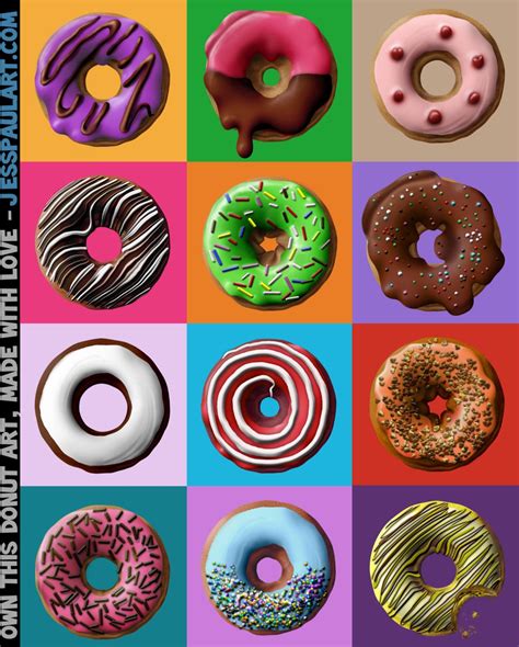 Donut Art Frosted Pop-Art POSTER // Dessert Food