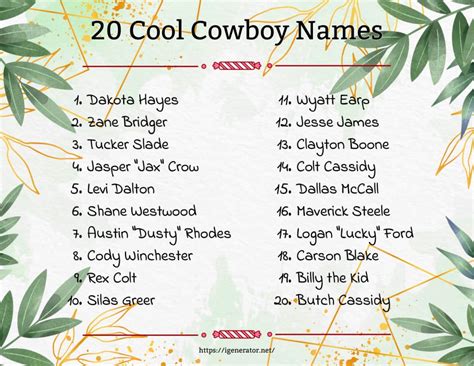 Сowboy Name Generator | 2355 Сowboy Name Ideas