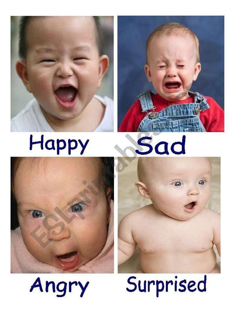 baby faces showing different feelings. Great for teaching toddlers, and primary aged children ...