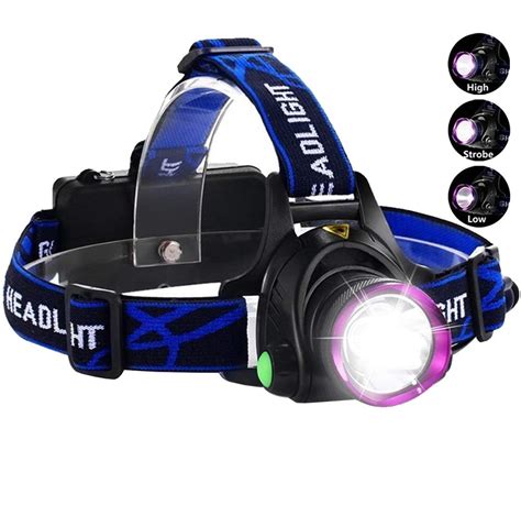 Headlamp, Super Bright LED Headlamps 18650 USB Rechargeable IPX4 Waterproof Flashlight with ...