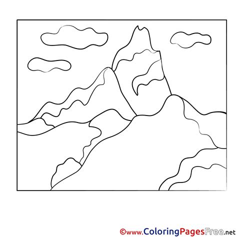 Mountains Colouring Sheet download free