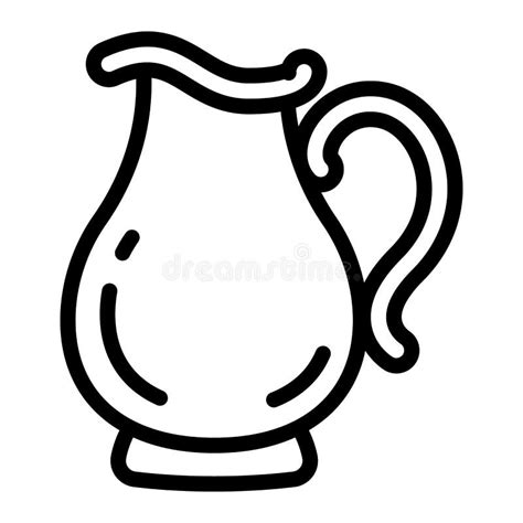 Jug pour water line icon stock vector. Illustration of flat - 108927425