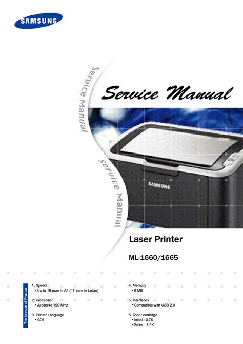 SAMSUNG ML-1660 ML-1665 SM Service Manual download, schematics, eeprom ...