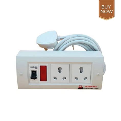 INDRICO AC Switch Board with MCB Multi Outlet Extension Fitted with,2 16A Sockets, Indicator,1 ...