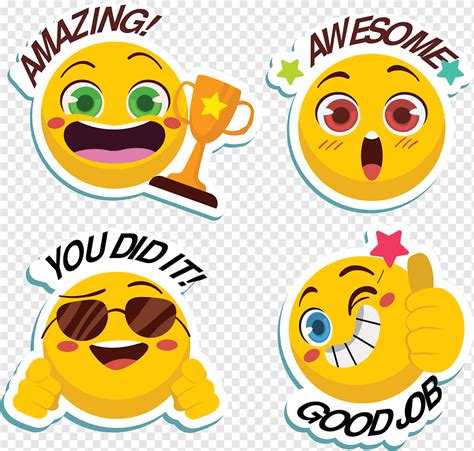 Exaggerated good job awesome stickers, png | PNGWing