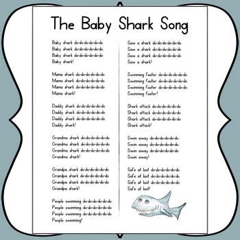 Baby Shark Lyrics Printable