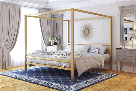 DHP Modern Canopy Bed, Gold, King - Walmart.com