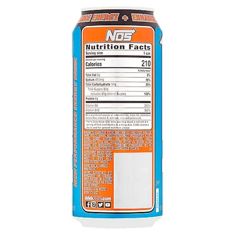 Nos Energy Drink Nutrition Facts Label | Besto Blog