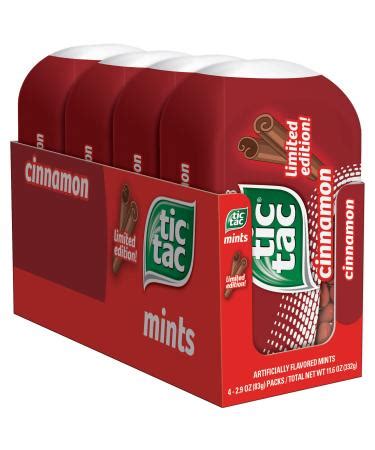 Tic Tac Cinnamon Flavored Mints 3.4 Oz - On-The-Go Refreshment | Bulk 4 ...