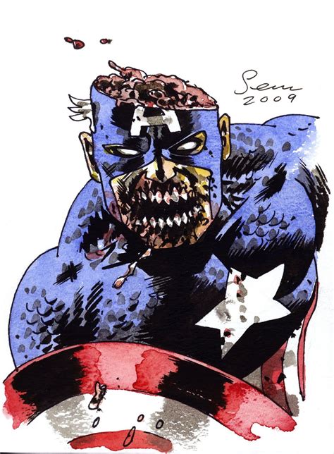 Zombie Captain America by Sean Phillips. Oh Marvel Zombies Captain America Sketch, Dc Comics ...