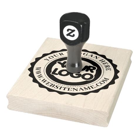 Custom Business Logo Large Rubber Stamp | Zazzle.com